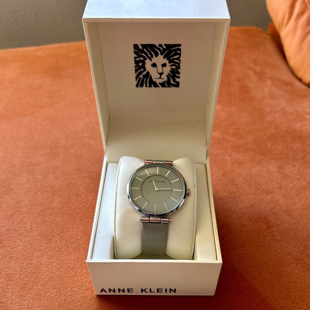 Anne Klein Gray Leather Watch